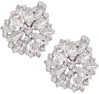 Toyvian Delikate Strass Schuhclips Abnehmbare Kristall Schuhschnallen Glänzende Blüten Deko für Braut Damen Pumps Hochzeit Party Schuhe Zubehör
