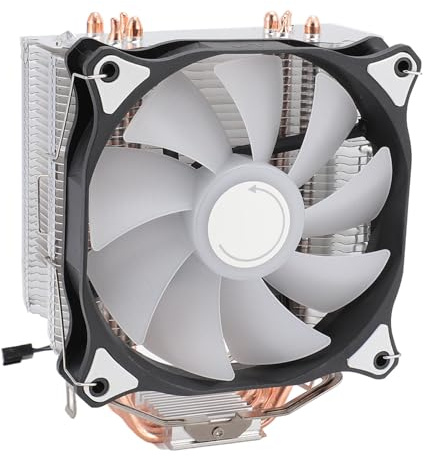 SENECESLI 4 Caloducs Refroidisseur de Processeur Dissipateur Thermique en Aluminium Lumières RVB LGA 775 Vitesse du Ventilateur 2000 ± 10% Tr/min