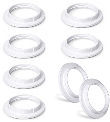 8 Stück Lampenschirm Halterung Lampenschirmringe Reduzierring Fassung E27 Schraubkragen Ring 38 Mm Lampenschirm-Adapterringe Kunststoff Kragenringe Für Tischlampe Deckenleuchten Schraubbirnen