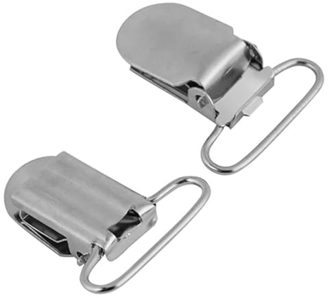 Ludom 20 clip per bretelle, accessori di riparazione, per realizzare portaciuccio, ganci per bavaglini (25 mm)