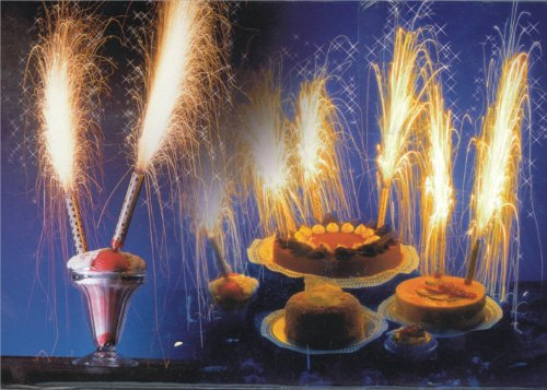 Eis Torten Fontäne Hochzeit Büfett Tisch Feuerwerk