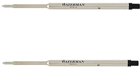 Waterman Black Medium Point Ballpoint Pen Refill (2 Pack)