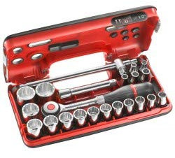 Facom S.360Dbox112 21 Piece Bi-Hex Socket Set 8-32Mm 1/2 Drive in Detection Box