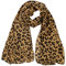 sourcing map Leopard Cheetah Print Chiffon Women Neck Wrap Stole Shawl Scarf