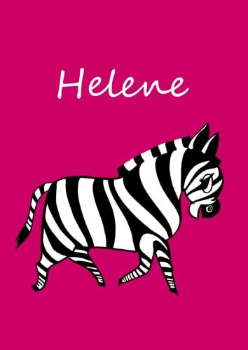 personalisiertes Malbuch / Notizbuch / Tagebuch - Helene: Zebra - A4 - blanko