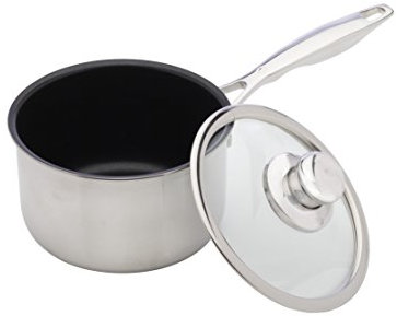 Swiss Diamond 2.1 Quart Sauce Pan with Lid, 6.3, Gray