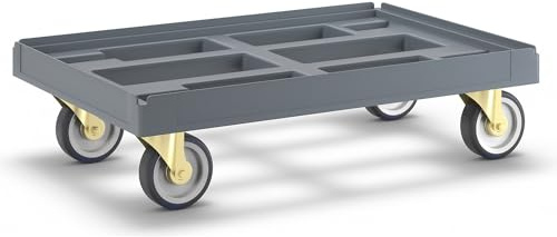 Bess | Transportroller | LxB 610 x 410 mm | aus Kunststoff | telegrau | LxB 610 x 410 mm, aus HDPE, grau