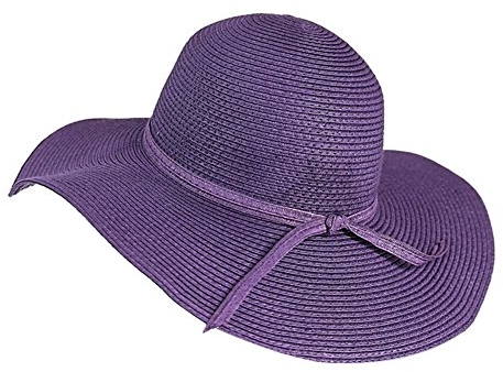 TININNA Damen Frauen Faltbar Böhmen Wide Rand Sonnenhut Strohhut Strandhut Sommerhut Sommer Hut Sonnenhuete Strand Kappe Sandstrand Sonnenhüte (Lila) EINWEG Verpackung
