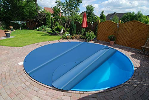 ANKO PLANEN Poolabdeckung, Stangenabdeckung rund - für hohe Sicherheit aus LKW-Plane/PVC-Plane 680g/m² - ohne Stangen (Durchmesser der Plane: 450cm, Blau)