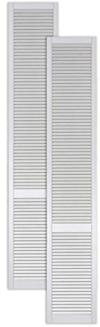 ben+camilla.com 2-er Pack/Zwei Stück Lamellentüren 2422 x 394 x 21 mm weiß seidenmatt mit offenen Lamellen Kiefernholz für Regale, Schränke, Möbel - EINBAUFERTIG grundiert & lackiert