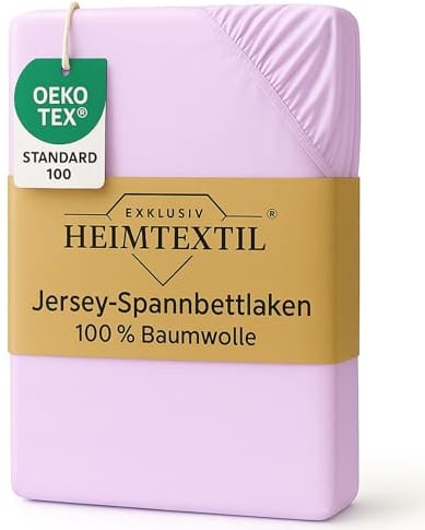 EXKLUSIV HEIMTEXTIL Jersey Spannbettlaken Premium 200 x 220 cm Rosa | 100% Baumwolle - 140 gsm - Oeko - Tex Zertifiziert - Steghöhe 40 cm - geeignet für Matratzenhöhe 35 cm