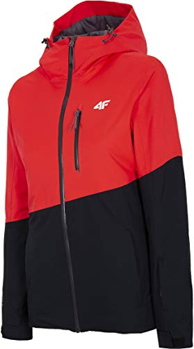 4F Damen Skijacke Honey, Rot Neon, M, H4Z20-KUDN005-62N
