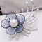 BAJIE Broche élégante Bleu Marine Dentelle Fleur Perle Broche Broche Femmes Banquet Robe décoration Zircon Plante Tissu Broche Bijoux Cadeau