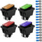 Gebildet 4Pcs 230V AC DPST 4Pin 2posizioni ON/Off Rosso/Blu/Giallo/Verde LED Luminoso Interruttore a Bilanciere Impermeabile Interruttore a Levetta (Connettore cavo 16pezzi)