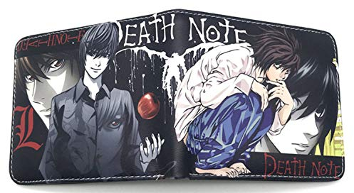 WANHONGYUE Cartoon Anime Portefeuille Homme en Cuir Cartes de Crédit avec Poche à Monnaie Death Note