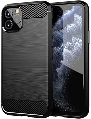 Cadorabo Hülle kompatibel mit Apple iPhone 11 PRO Schutzhülle TPU Silikon Case Karbon Optik Slim Kratzfest Weiche Gummi mit Rundumschutz Case Hülle für iPhone 11 PRO in Schwarz