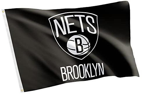 Brooklyn Nets NBA National Basketball Association Flagge #2, 100 % Polyester, für drinnen und draußen, 91 x 152 cm