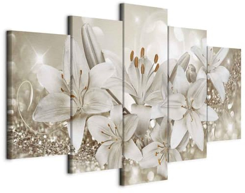 B&D XXL - Akustikbild Akustikbild Blumen Lilien, Schallschutz, Wohnzimmer | Verbessert Raumakustik, reduziert Hall, ideal fürs Büro oder Wohnzimmer, hochwertige Verarbeitung, schnelle Montage, stilvoll