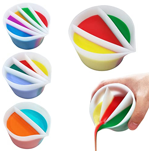 Kunyeah Geteilter Becher für Farbgießen Acryl Gießbecher Farbe Gießen Split Cup Malwerkzeuge DIY Basteln Zeichnen Zubehör Ausgießen von Acrylfarbe Fluid Art