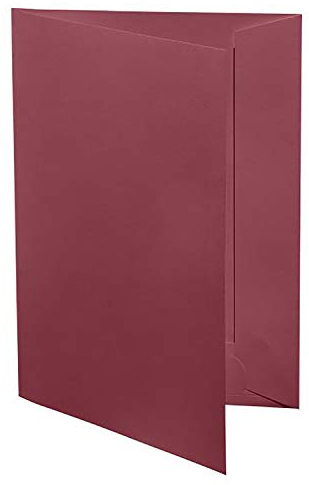 100 Stück Artoz Präsentationsmappen für DIN A4 - Weinrot - gerippter Karton - 220 g/m² - 220 x 310 mm - hochwertige Bewerbungsmappen