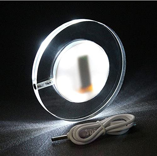 LED Untersetzer für Getränke,KINGCOO Acryl Wiederaufladbare Flasche Leuchte Untersetzer Trinkflasche Luminous Glas Matte Getränkehalter für Cocktail Party Hochzeit Verlobung Weihnachten(Rund/weiß)