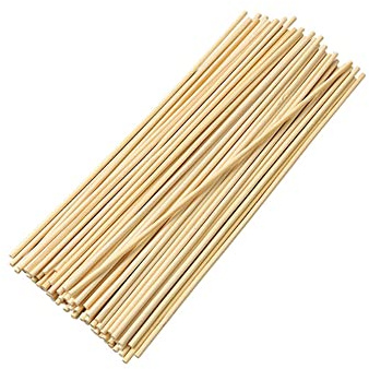 HugeDE 50 Pcs 5mm 40cm Natural Bamboo Stakes Plant Support Sticks Flower Climbing Sticks Craft Dowel Rods for Garden Plants
