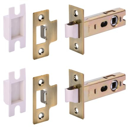 HANDLEZONE® 2 Pack 76mm / 3 inch Antique Bronze Premium Tubular Mortice Latch, Catch for Internal Timber Doors - 57mm Backset