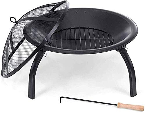 ZAANU Pozzi per Il Fuoco Pozzo per Il Fuoco a Gas per Esterni a Legna per Esterni, riscaldatore Portatile Ciotola per braciere per Barbecue con Diametro di 56 cm