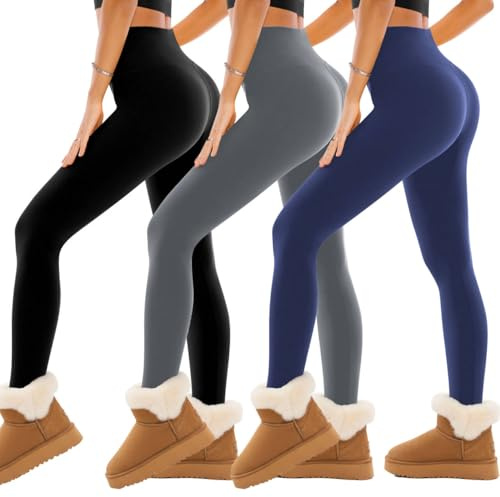 SINOPHANT Fleece Lined Leggings Women, Warm Thermal Winter | Soft Elastic High Waisted Thick Yoga Pants