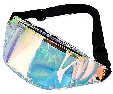 Holographische Gürteltasche,Wasserdicht Glänzende Taille Tasche Holographische Fanny Pack für Frauen Leichtgewichtiger Verstellbarer Gürteltasche Männer Hund Spazieren Gehen Wandern