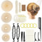 Jwogngls Frisurenhilfe Set, 39 Stück Frisuren Zubehör mit Duttkissen Donut Hair Bun Maker Set, Elastischen Haarband, U-Form Haarspange Haarnadel, Haarnetz Hair Accessories für Frauen