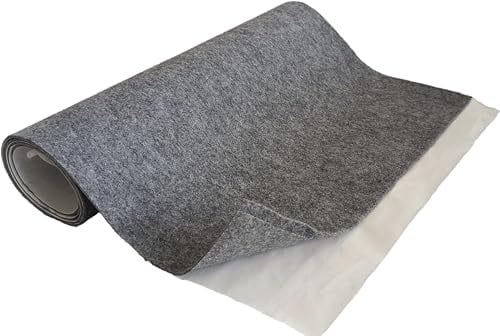 TAPHICEROS Selbstklebend Filzstoff,Grau, 150cm x 150cm,Nadelfilz Superflex,Bespannstoff aus Filz,Meterware,Innenraumverkleidung Bezugsstoff Bastefilz für DIY Auto Box Liner