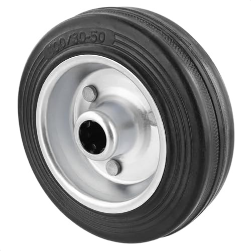WAGNER Lenkrolle/Bockrolle Ersatzrad - Durchmesser Ø 100 mm, Stahl Felge verzinkt, Vollgummi, Tragkraft 70 kg - 04910401