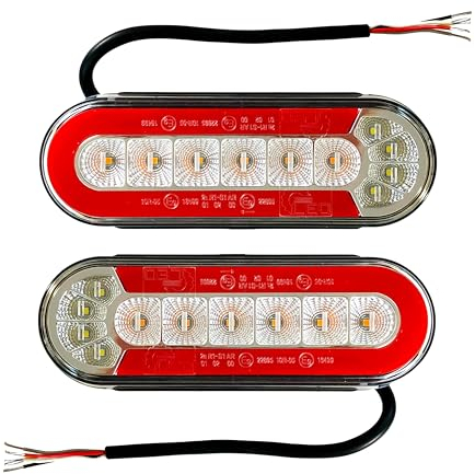MelTruck® 2x 4 Funktions LED Rückleuchte dynamischer Blinker E9 für LKW Anhänger Trailer