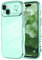 LCHULLE for iPhone 15 Case for Women Girls,Cute Curly Wave Frame Shape Love Heart Pattern Phone Case,Raised Camera Protection Luxury Plating Shockproof Cover for iPhone 15 6.1,Light Green