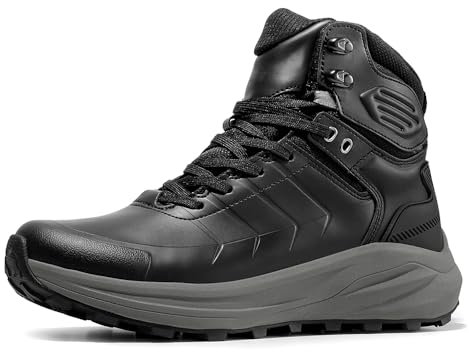 NORTIV 8 Botas de Senderismo Zapatos de Trekking Hombres Montaña Impermeables con Sulea de Goma Antideslizante,Size 47,Negro,SNHB241M