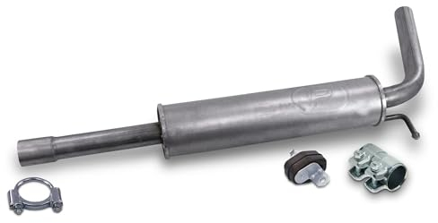 BESTPRICE Auspuff Schalldämpfer Set 1x 1x Mittelschalldämpfer inkl Montagezubehör Kompatibel mit SEAT CORDOBA (6L2), IBIZA, SKODA FABIA 1, FABIA 2, VW POLO (9N_, 9A_) (9A4, 9A2, 9N2, 9A6)