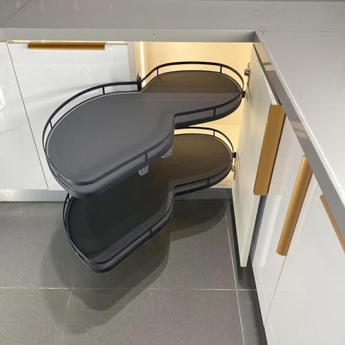 Carrousel d'angle de Cuisine, Organisateur Coulissant d'angle Aveugle, Rangement Coulissant pour Placard d'angle, Hauteur Réglable pour Armoire de 36 Pouces/900 Mm