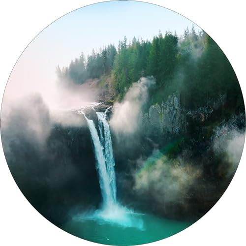 Pro-Art Glasbild Misty waterfall I, rund 50 cm