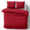Cotton Castle Bettwäsche Bettgarnitur Bettbezug 100% Baumwolle 135x200 155x220 200x200 200x220, Farbe:Rot, Größe:155 x 220 cm