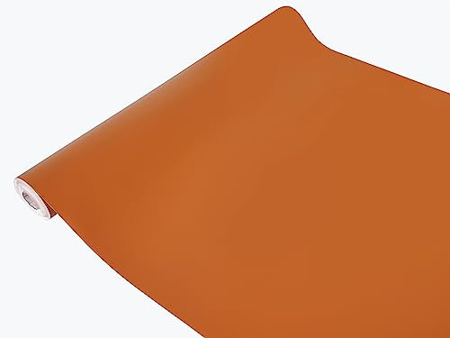 DecoMeister Vinilo Adhesivo Para Muebles Pared Cocina Papel Autoadhesivo Decorativo Para Armario Mesa Lámina Para Bricolaje Decoración del Hogar Película En Rollo 67,5 x 100 cm Naranja Mate