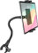 Dosvsi Gooseneck Spin Bike Tablet Mount, Adjustable Exercise Gym Tablet Holder for Elliptical Stationary Treadmill, Handlebar Clamp for iPad Pro Mini Air, Galaxy Tab, iPhone, 4-13 Tablets & Phones