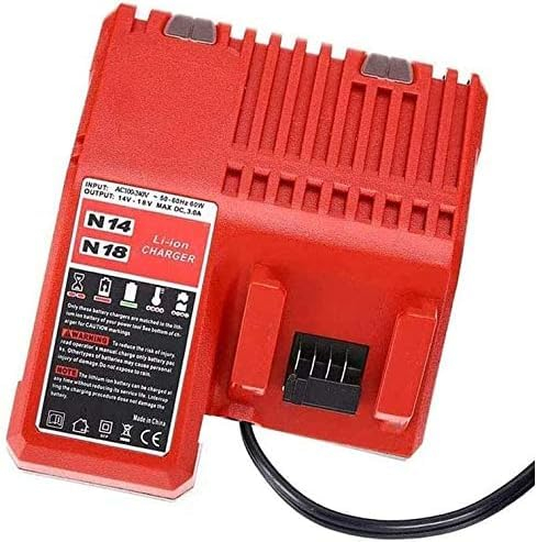 Ersatz Ladegerät für Milwaukee M18-18V M12, M18, 48-59-1806, 48-59-1840, Batterie Ladegerät Werkzeugakkus（EU-Stecker）