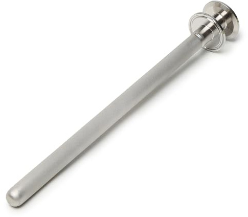 HOMHOK Double 1.5 Tri-Clamp Stainless Steel with Diffusion Stones,2 Micron Aeration Stone,Carbonation Stone with1.5 Inch Tri Clamp CO2 inlet, Size 8 Length
