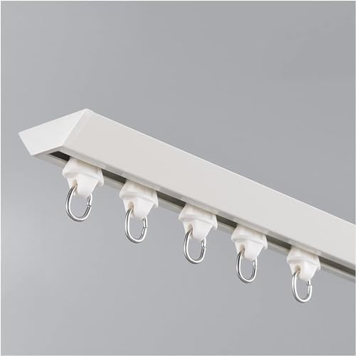 Vorhangschiene für die Decke (1,0 m bis 4,0 m), robust, an der Decke, für Wohnzimmer, Badezimmer, Schlafzimmer, Raumteiler, 1,0 m (weiß)