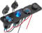Toma USB 12V Accesorio RV Marina Panel de Interruptores Enchufe, Doble PD3.0 Puerto USB del coche cargador aluminio, 150W Enchufe mechero, Voltímetro LED azul e interruptor de palanca Kit de bricolaje