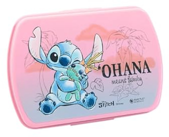 My sweety pop - Scatola per merenda - Pranzo box - Per bambini - asilo - scuola - vacanze - pasto - 16 cm - Idea regalo - Stitch - Blu/Rosa - Ragazza