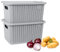 Gzsekken Potato Onion Storage Set 2 Pack - Stackable Plastic Pantry Bins with Lids, Vegetable Storage Box with Handle