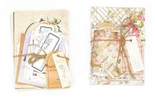 ASOMI Lot de 200 feuilles de fournitures de journal pour planificateur artisanal vintage Scrapbook papier balle ordures journal fournitures supports mixtes collage papier album embellissements