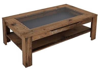 möbelando Couchtisch >Ralph< in Old-Wood-Optik 110 x 43 x 67 cm (BxHxT)